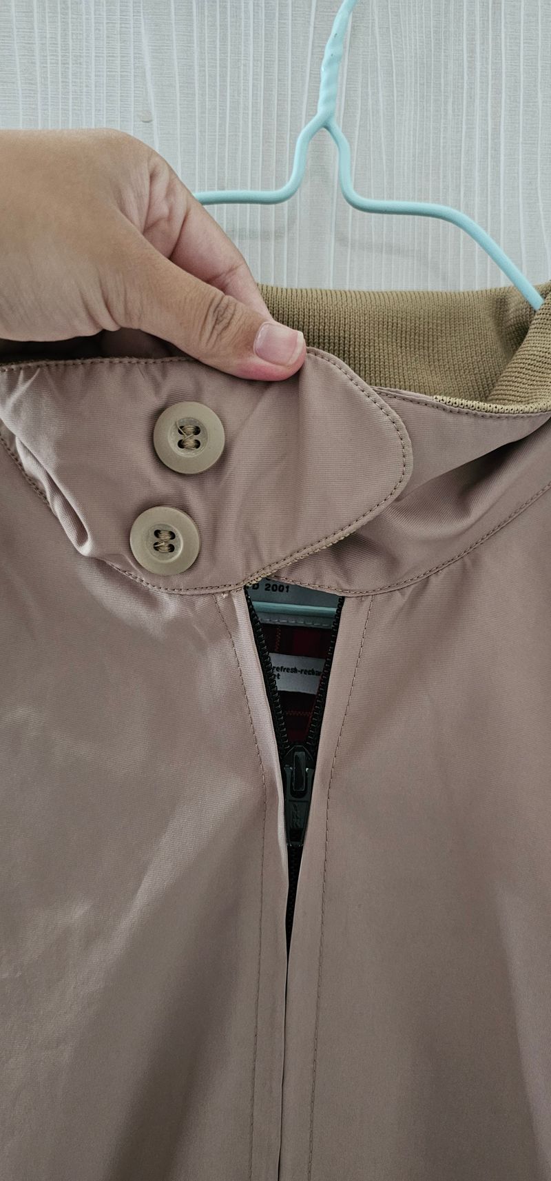 Biker Minimalist Bomber jacket Pria tan, foto 2