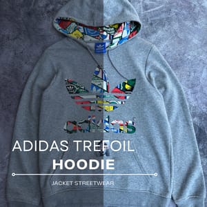 Adidas Streetwear Casual Hoody Pria multicolor gray