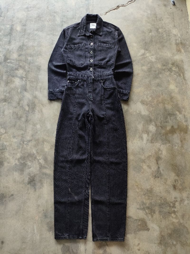 JUMPSUIT ZARA DENIM BLACK WASHED, foto 2