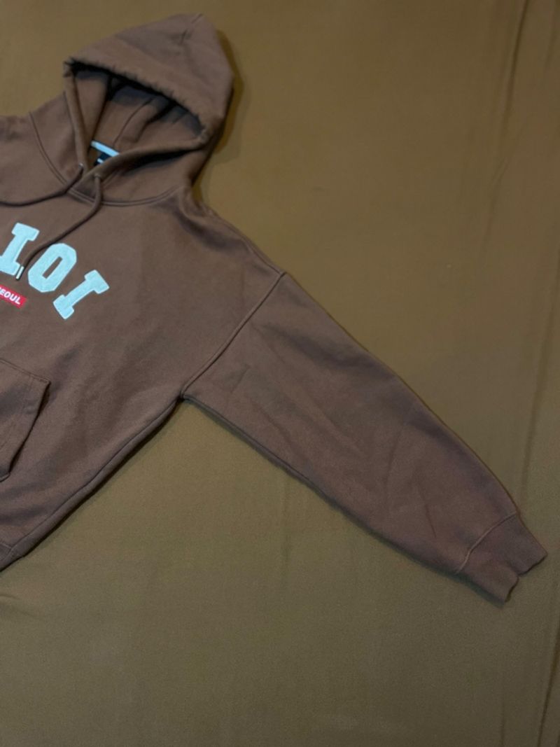 Hoodie OiOi coklat boxy oversize, foto 5