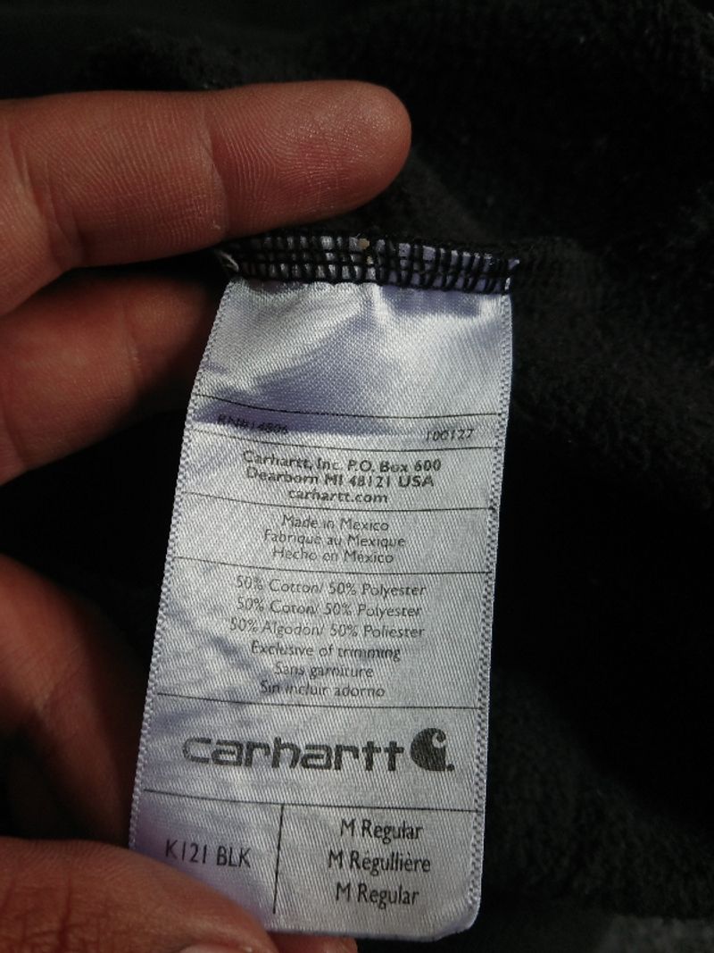 Vintage Hoodie Basic Carhartt Kode K121 BLK Hitam, foto 5