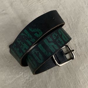 Koolhas Black leather buckel belt