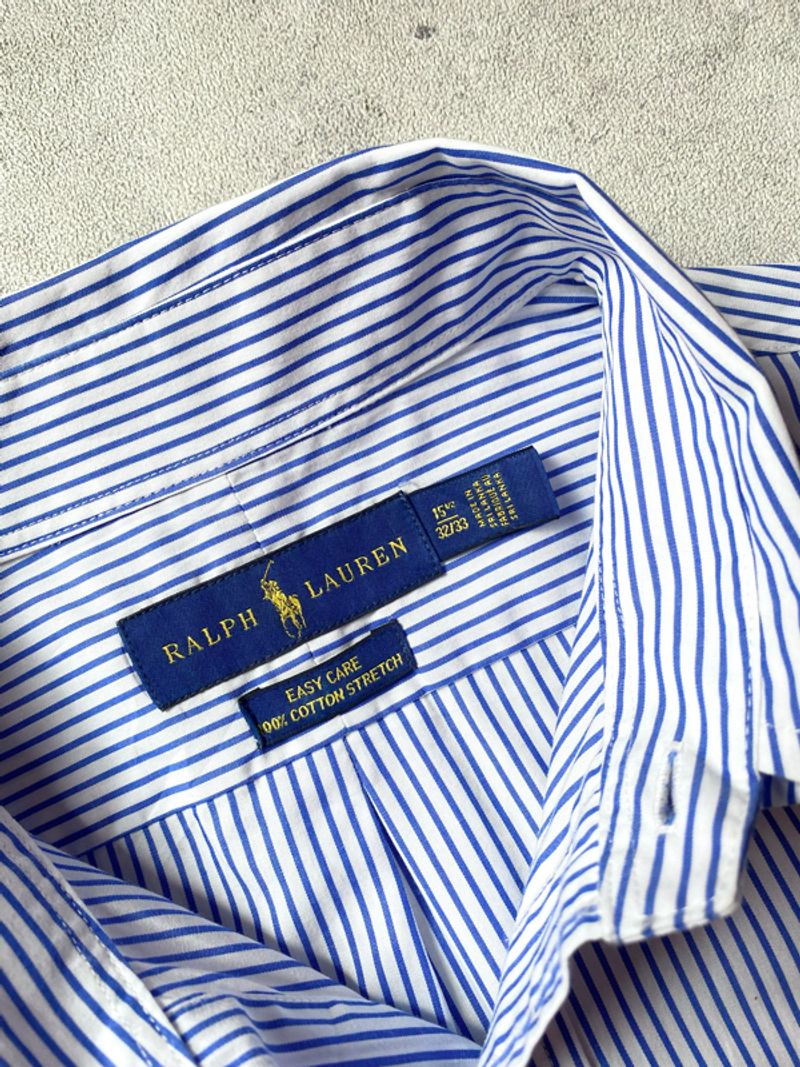 RALPH LAUREN STRIPE BLUE SHIRT BUTTON UP, foto 8