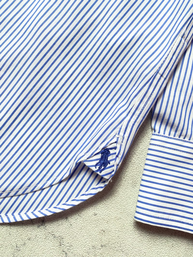 RALPH LAUREN STRIPE BLUE SHIRT BUTTON UP, foto 7
