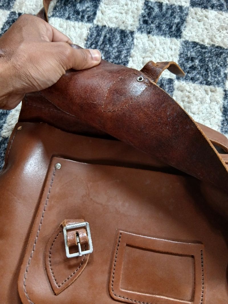 Vtg Satchel Leather Bag, foto 2