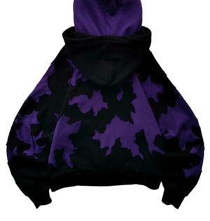 Vintage Hoody Pria purple black