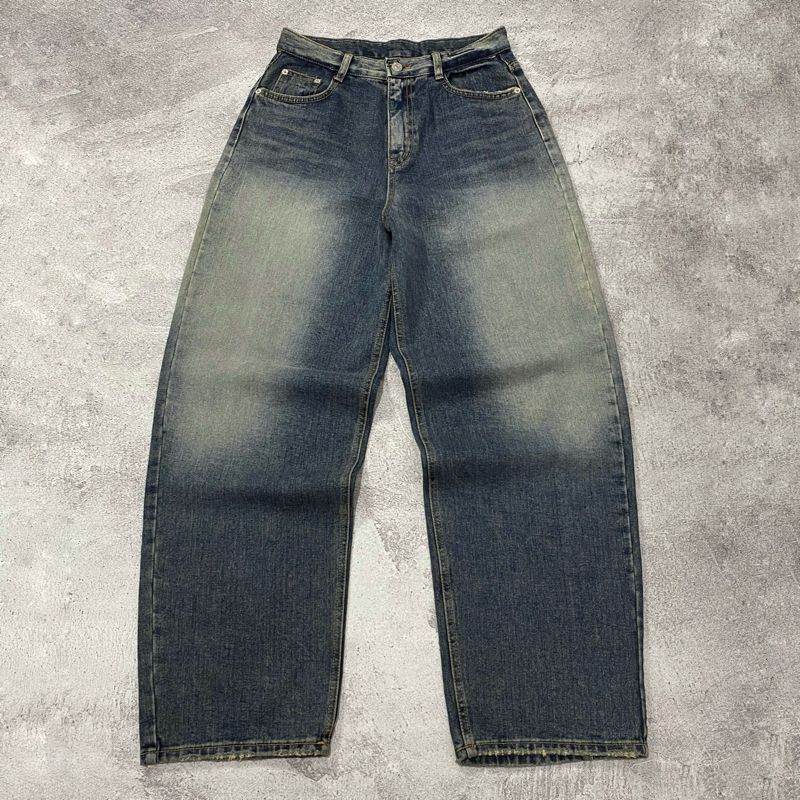 Unique Baggy washed blue jeans, foto 3