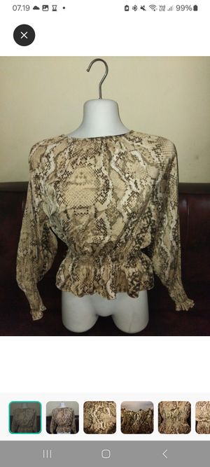 H&M Minimalist Casual Blouse Wanita tan brown black cream
