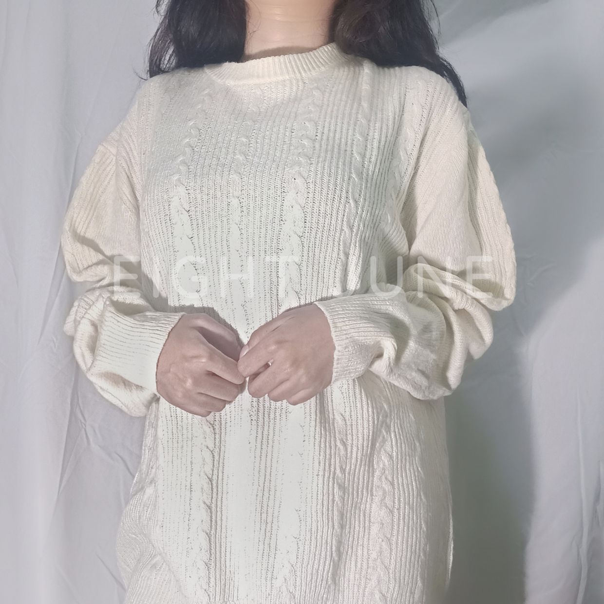 Knitwear sweater white korean oversized kepang
