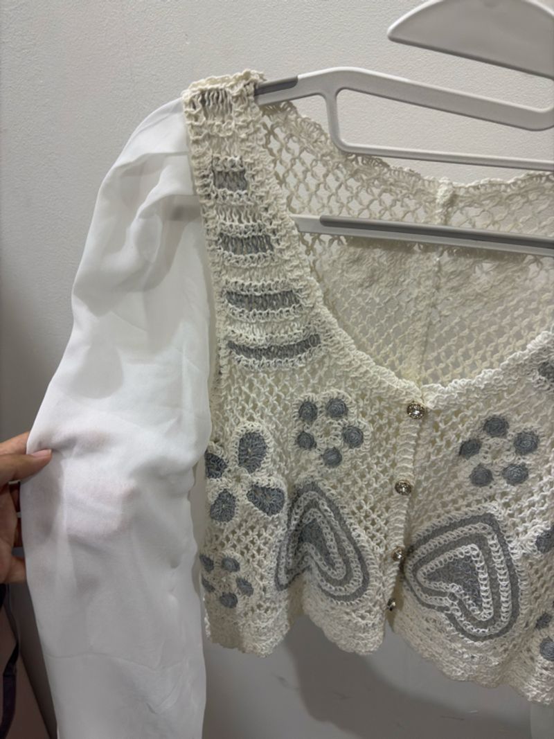 cardigan rajut transparan sleeve, foto 3