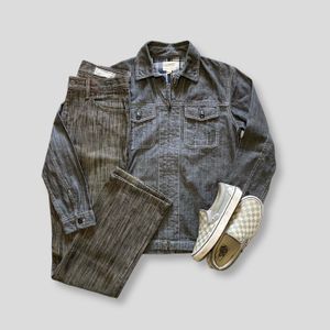 Uniqlo Vintage Streetwear Casual shirt Pria gray