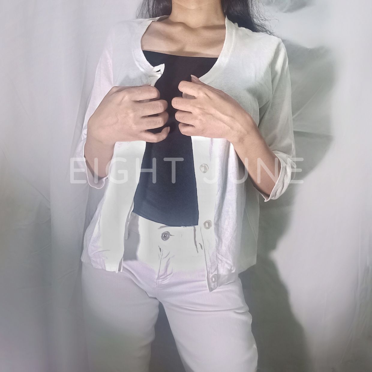 Cute white crop cardigan korean LD/P