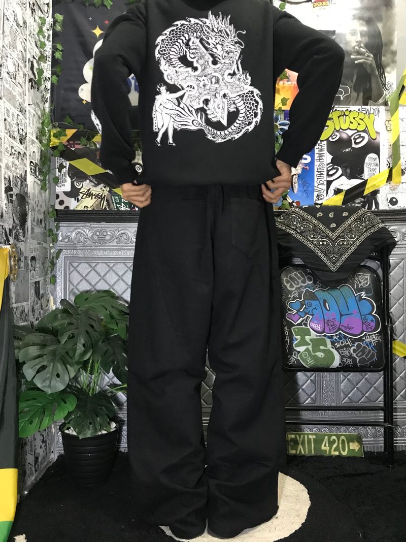 Y2K Jeans Pria black, foto 3