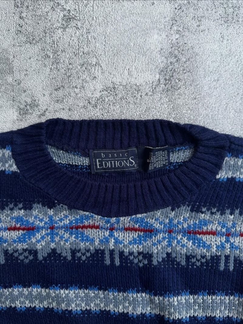 Basic Editions knitwear vintage pattern grandpa sweater, foto 6