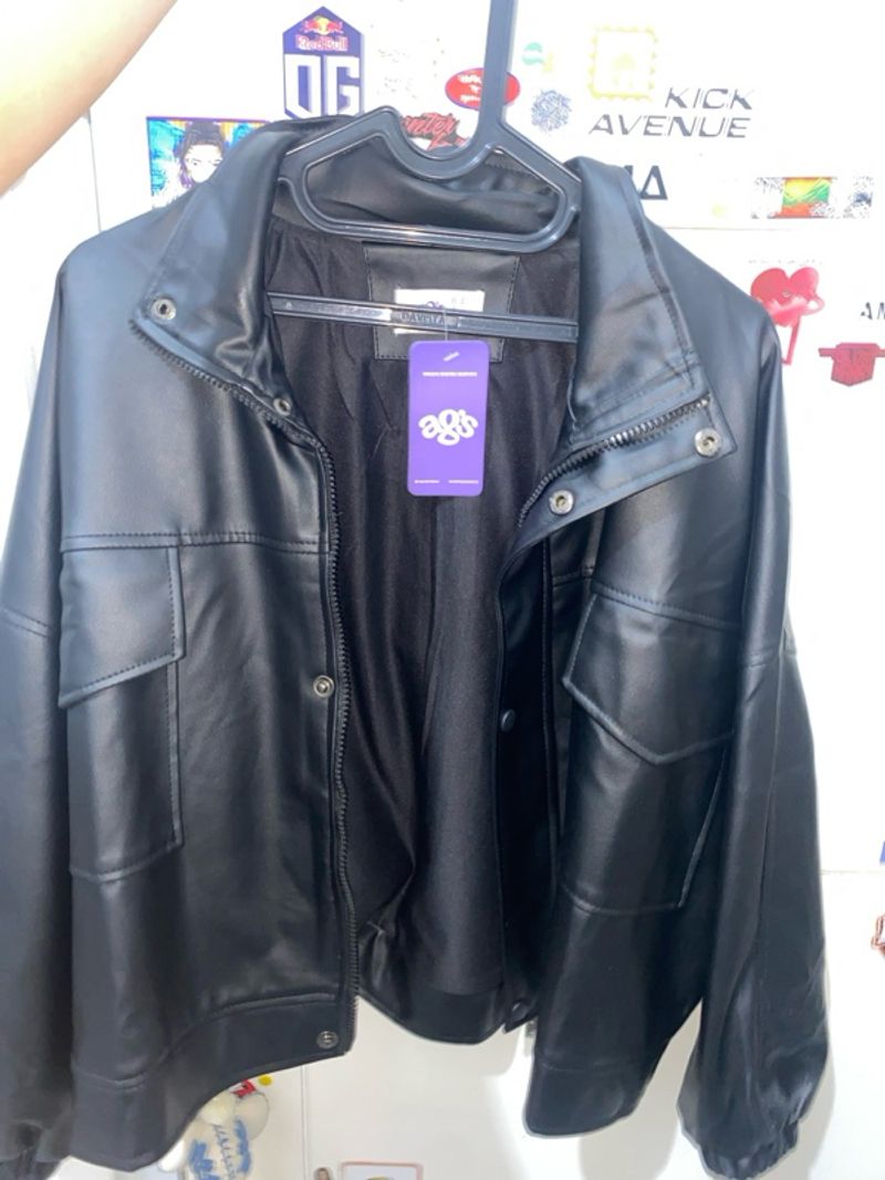 Leather Jacket Oversize Crop Unisex, foto 6
