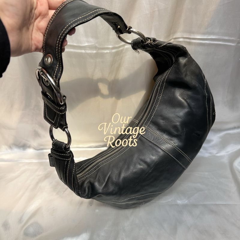 Coach black soho crescent moon hobo bag, foto 2