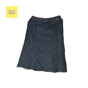 90s denim midi skirt stevie nicks inspired