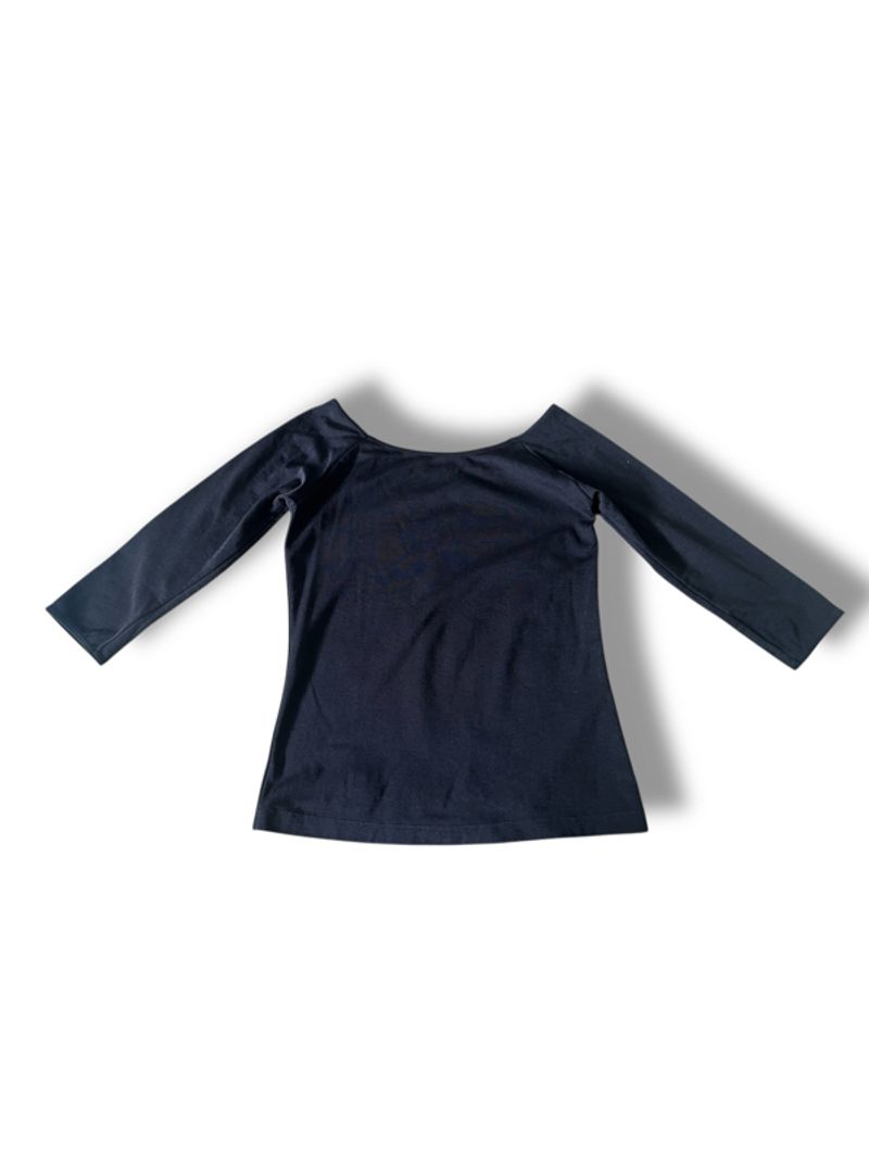 Eyelet Off Shoulder Black Tops, foto 2
