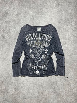 Y2K Vocal black wash longsleeve ifsixwasnine lgb style