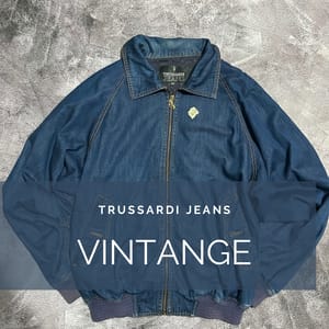 Trussardi Vintage Casual Bomber jacket Pria blue