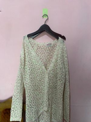 cardigan jaring