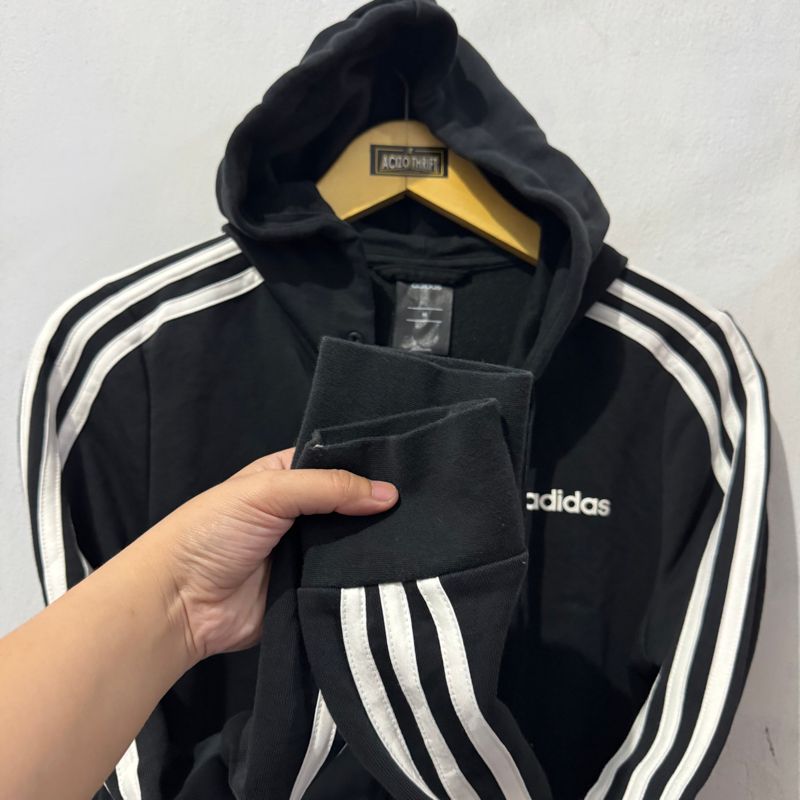 ADIDAS GARIS HITAM ZIPPER, foto 3