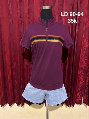 atasan blouse wanita zipper ungu