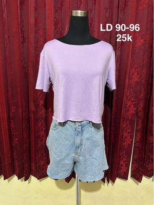 crop top ungu wanita