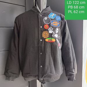 Stussy Jaket varsity jacket hitam size XL