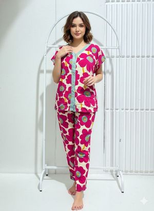 Set ya wakiil top ld120 pj63 kancing dpn pants120 pj93