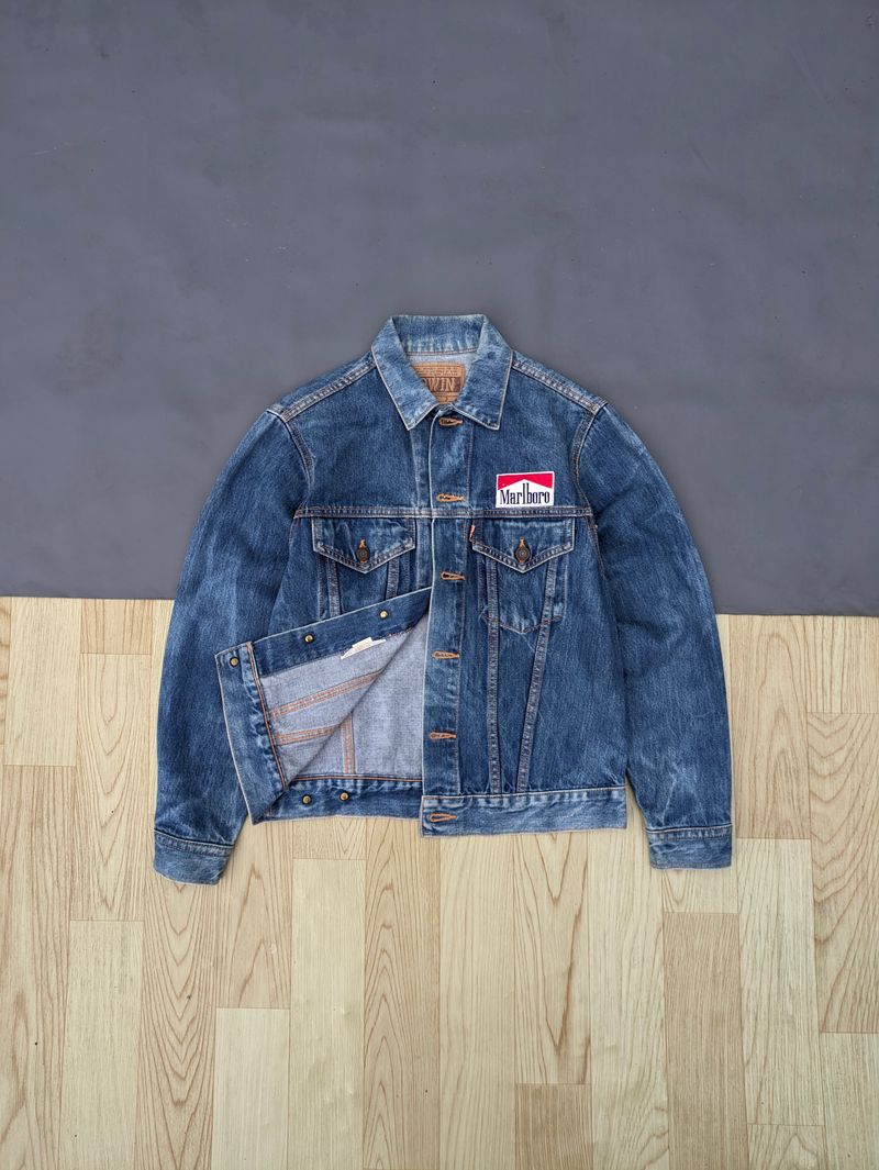 VINTAGE EDWIN DENIM TRUCKER JACKET MARLBORO, foto 5