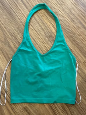 H&M Minimalist Crop top Wanita green