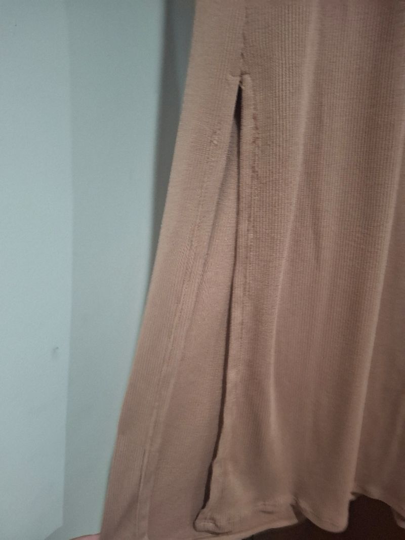 Tootago ribbed bodycon brown dress, foto 3