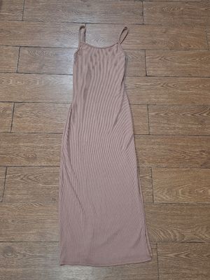 Tootago ribbed bodycon brown dress