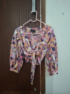 Monki women's floral blouse