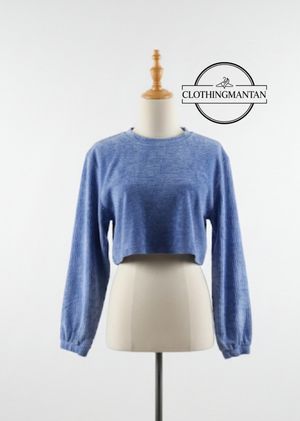 atasan cropped velvet ld 110