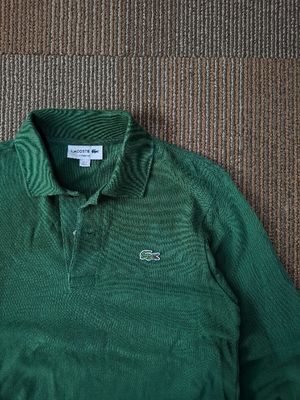 Lacoste classic fit green longsleeve polo shirt