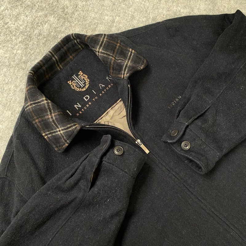 Wool jacket vintage indians collar tartan, foto 3