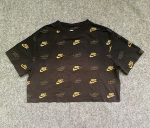 Full Print Kaos Crop Cotton Nike Stlye Wanita