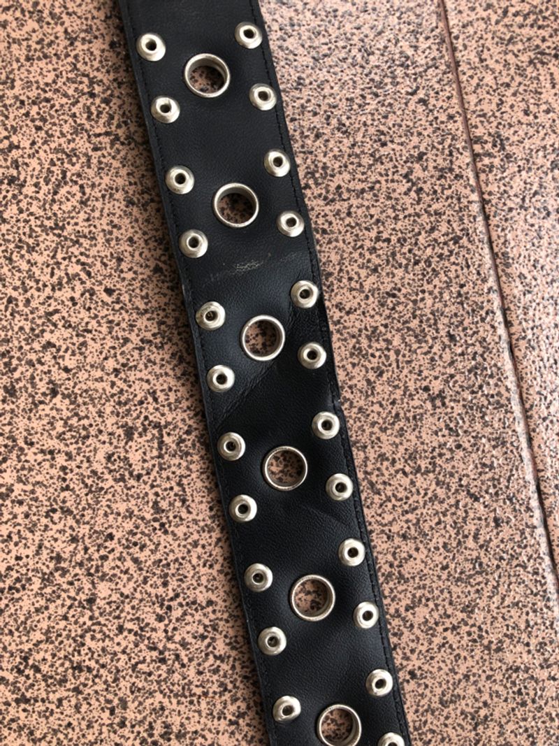 Black Leather Studded Ring Belt Punk, foto 4
