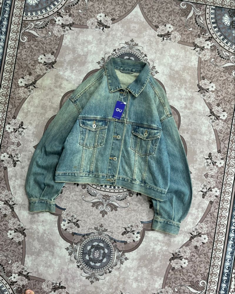 GU Uniqlo Boxy Trucker Denim Jacket size M, foto 3