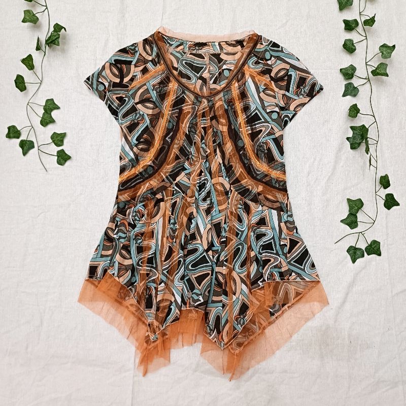 DOHO Fairycore Abstract Top – Jersey Mix Tile, foto 2