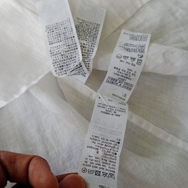 KEMEJA PUTIH LENGAN PENDEK LINEN M, foto 3