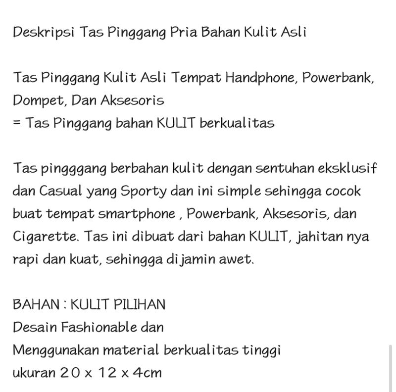 Tas pinggang kulit asli, foto 4