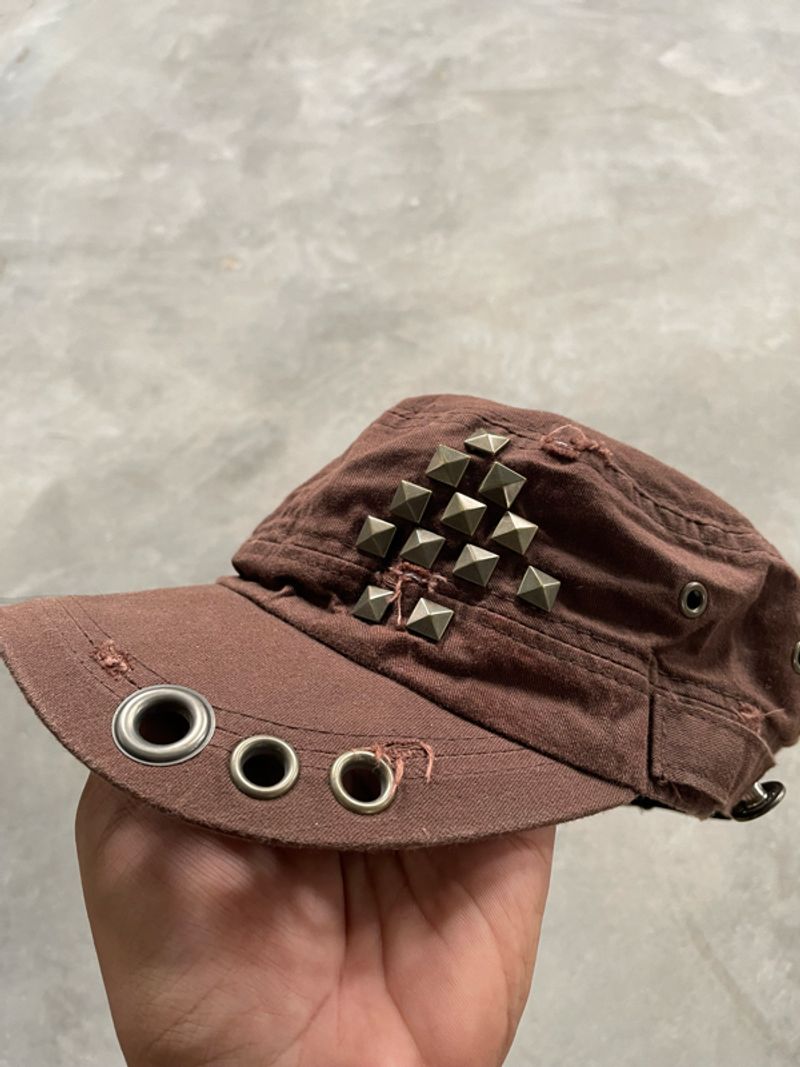 2000’s - Y2k Punk Comando Cap Grunge Emo Studded Distressed, foto 5