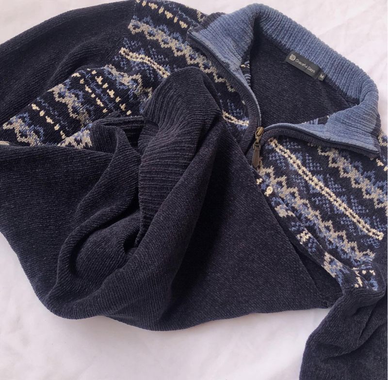 Knitwear Haltzip Graceful Day Navy Pattern, foto 3