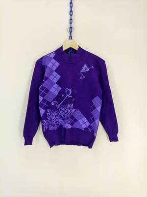 Vintage Luxury Sweater Wanita purple