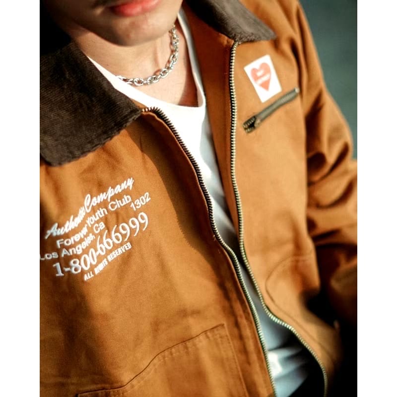 Vintage Denim jacket Pria tan brown, foto 4