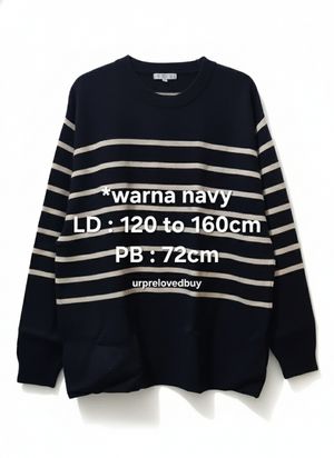 Deep Navy Striped Knitwear