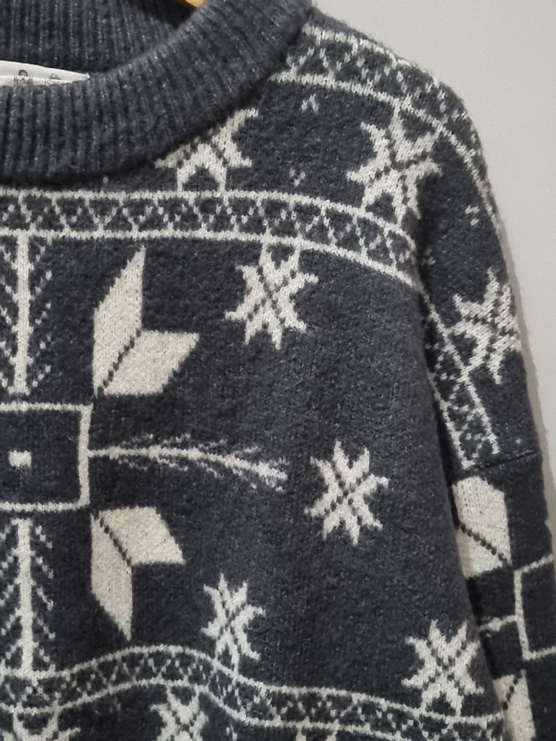Sweater Rajut Tebal Motif Snowflake - Charc, foto 4